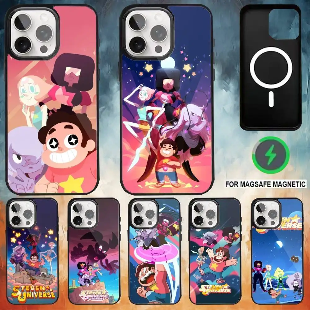 

Cartoon S-Steven Universe Phone Case For iPhone17,16,15,14,13,12,11 Plus,Pro Max Magnetic Magsafe Wireless Charging