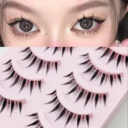 5 Pairs Of Natural Makeup Daily Makeup Cos Eyelashes Simulated Grafting Fish Tail Segmented Eyelash Facial Makeup Tool