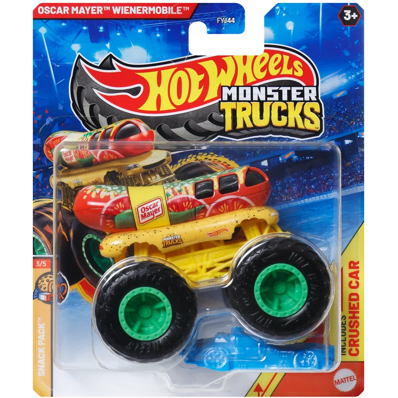 Auténtico 2025 Hot Wheels Monster Trucks FYJ44 motor de bomberos 1/64 escala aleación modelo fundido a presión coche vehículo de juguete niños regalos coleccionables
