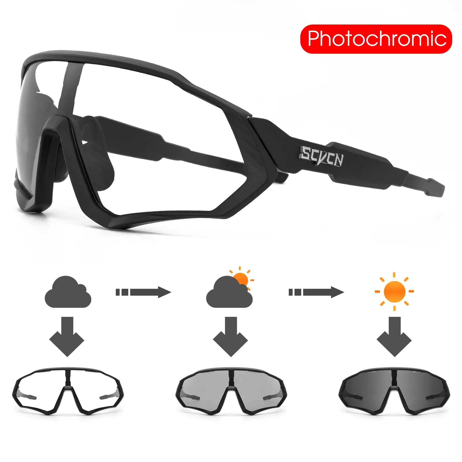 AliExpress SCVCN UV400 MTB Road for Men New Style Sunglasses Photochromic Sport Cycling Glasses Bicycle Eyewear Mountain Bike Cycl Goggles