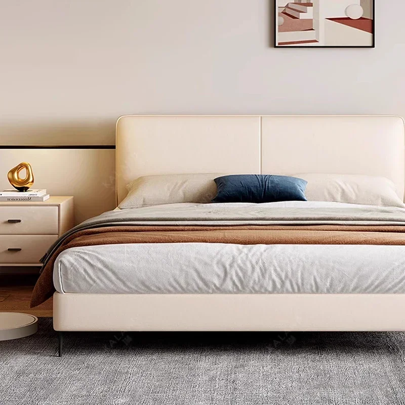 

Hotel Modern Bed French Luxury High Quality Leather Fashionable Beds Confortable Solid Wood Bed Letti A Castello Home Furniture