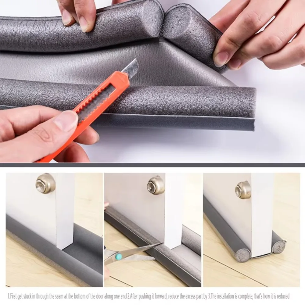 Anti-Insect Door Bottom Seal Strip Length Adjustable Heat Preservation Dustproof Door Sealing Strip Soundproofing