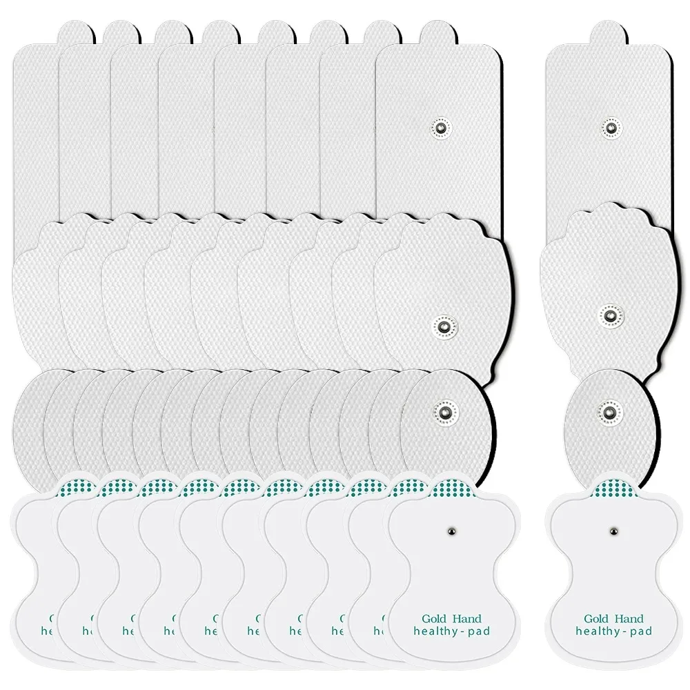 

10 Pieces EMS Electrodes Pads Non Woven Fabric Self Adhesive Electric Muscle Stimulator Patches Reusable Conductive Gel Patches