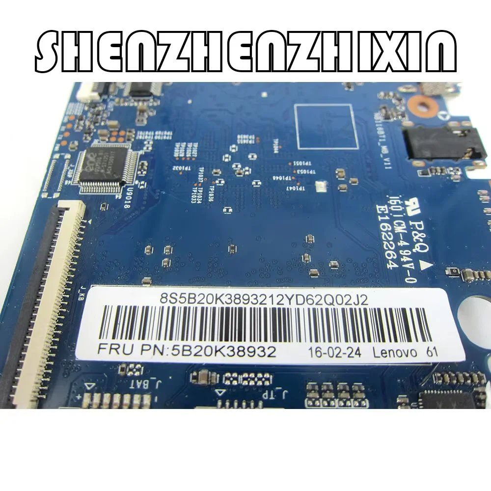 yourui For Lenovo 100S-11IBY 100S-11 notebook motherboard with CPU Z3735F RAM 2GB HDD 32GB 100% test work FRU 5B20K38932
