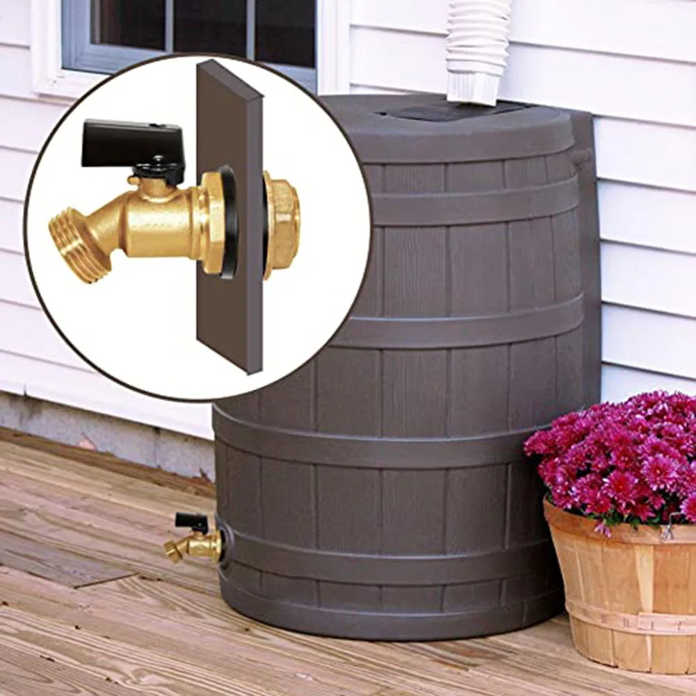 Rain Pail Diverter Kit With Spigot & Bulkhead Fitting For Efficient Water Collection And Garden Irrigation System