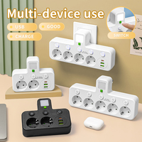 EU plug socket 5 socket power socket without extension cord or USB Type-C port, two specifications suitable for home offices