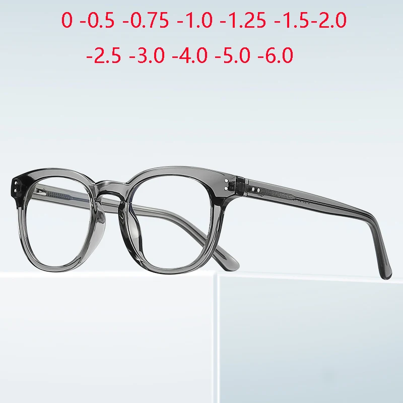 

Rivet Frame Anti Blue Rays Oval Myopia Spectacles Women Men TR90 Student Shortsighted Prescription Eyeglasses 0 -0.5 -0.75 To -6