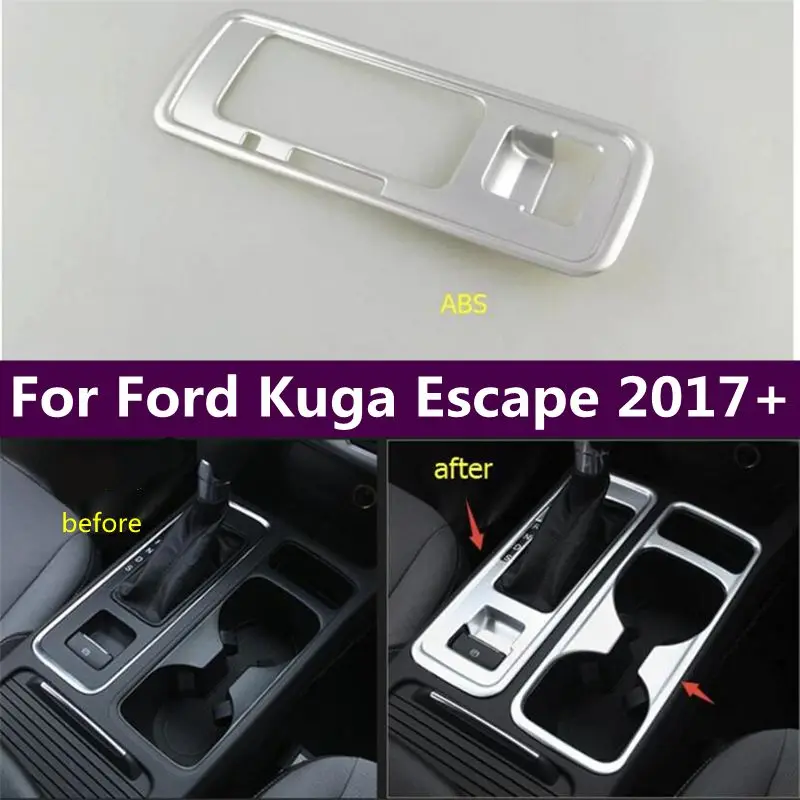 

Stalls Gear Shift Box with Water Cup Bottle Holder Decoral Panel Cover Trim Fit For Ford Kuga Escape 2017 - 2019 Car Accessories