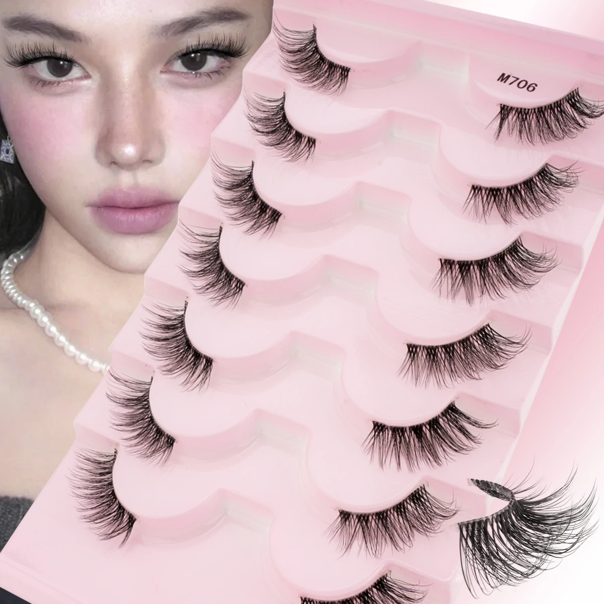 YSDO Cat Eye Mezze Ciglia Ciglia Finte Lunghe Naturali Trucco Cosplay Striscia Trasversale Ciglia Fatte A Mano Manga Ciglia Strumento di Estensione