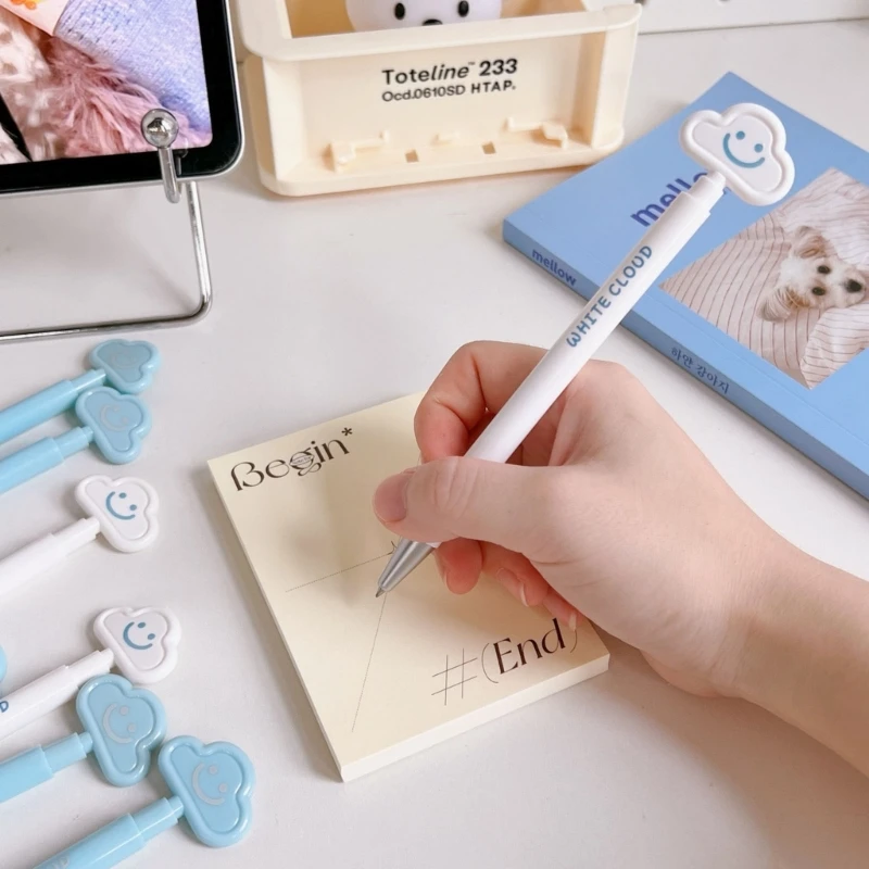 Bolígrafo Gel en forma nube, bolígrafos neutros secado rápido 0,5mm, bolígrafo retráctil, para