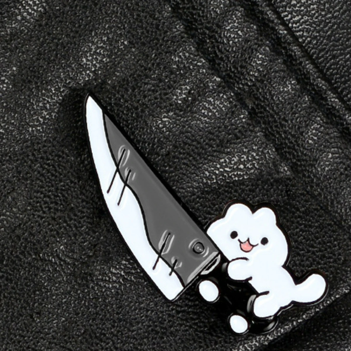 

Funny Kitten Holding Dagger Enamel Pin Brooch, Clothes Jewelry For Clothing Bags Backpacks Jackets Hat