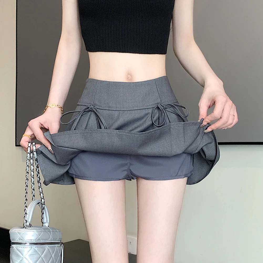 

Everyday Wear Bow Tie Skirt Casual Fashion Fashion Skirt Black Commuting Wind Style Daily Wear Slightly Elastic