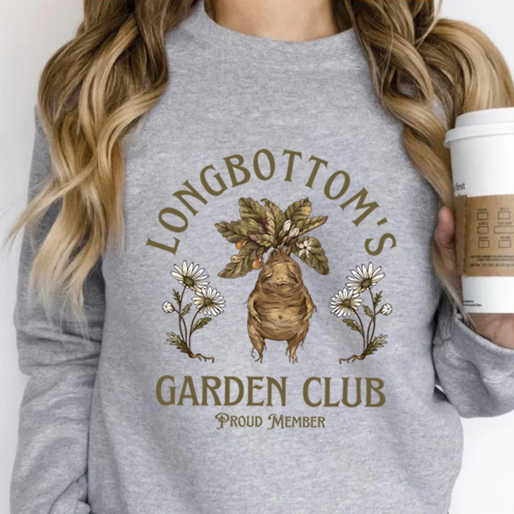 Longbottom\'s Garden Club Graphic Sweatshirt  Magical Botanicals Shirt Herbology Hoodie Mandrake Shirt Magic Sweatshirts