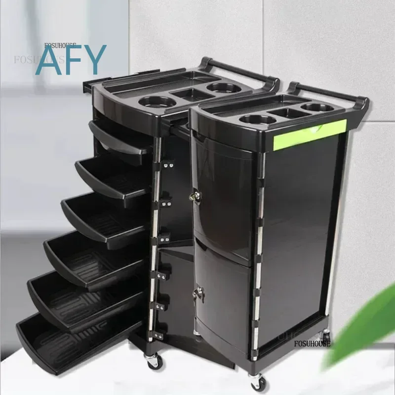 Multi-functional Salon Trolley for Hair Salon Professional Hairdressing Cart with Wheels Storage Shelf Commercial Furniture