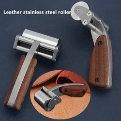Double Bearing Design Heavy Duty Stainless Steel  Leather Roller DIY Handmade Leather Press Glue Making Roller Leathercraft Tool