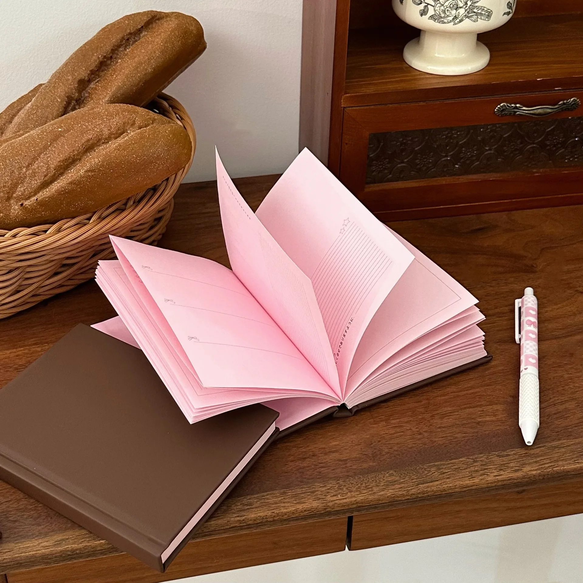 Strawberry Chocolate Pink Inner Page Notebook High Beauty Girls Diary Handbook Thickened Notebook Journal Cute Kawaii Stationery