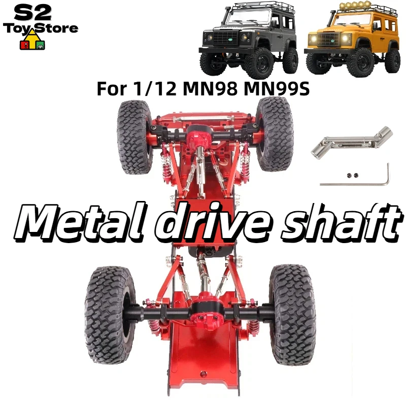 MangNiu Metal Front And Rear Drive Shafts 1/12 Scale Upgrade Replacement Parts For MN98 MN99S RC Crawler Truck Accessories
