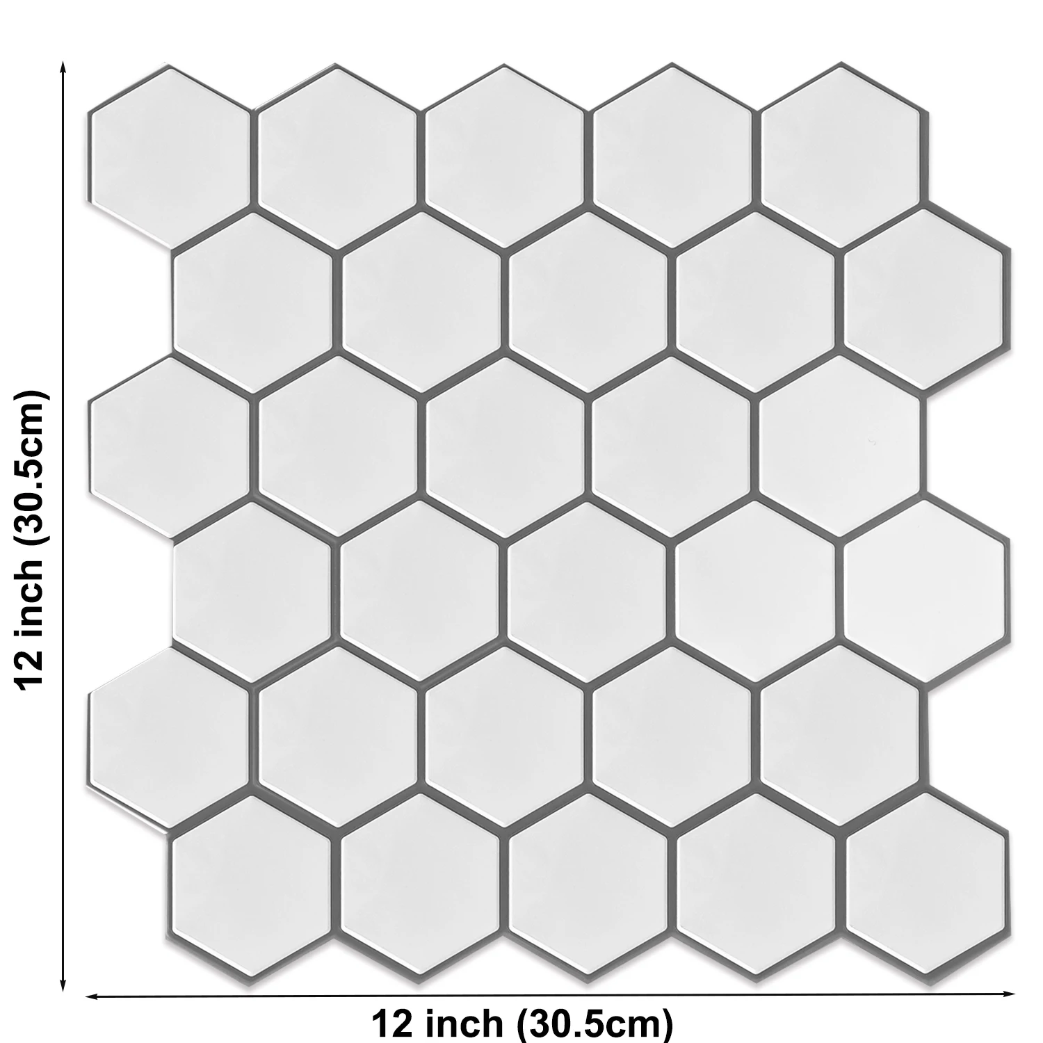 5 Sheets Large Hexagonal Self-Adhesive Kitchen Wall Tiles - Waterproof, Stain-Resistant, Easy to Peel and Replace for Wall Decor