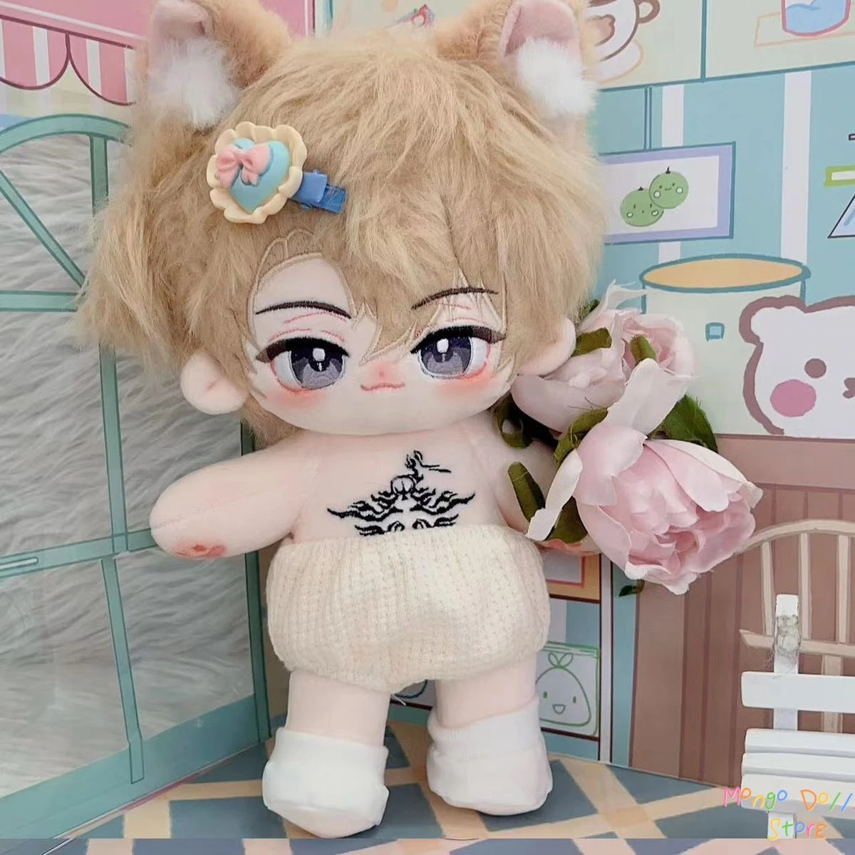 

Stuffed 20CM Vtuber Luca Boss Anime Figures Plush Dress Up Doll Toys Virtual Idol Handsome Boy Plushies Doll Gifts for Fans