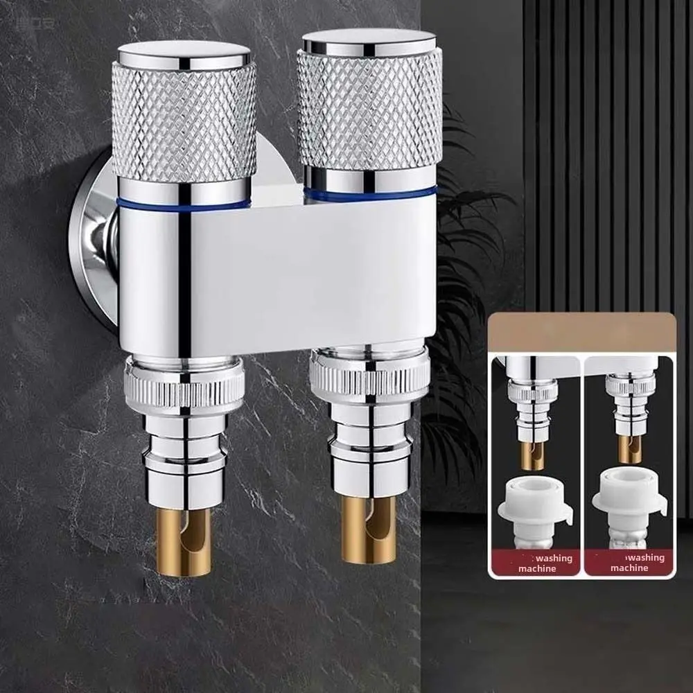 

Универсальный интерфейс, двойной выпускной клапан, ручка из нержавеющей стали, тип потока, быстрый контроль, ручной трехходовой водяной клапан с узором личи