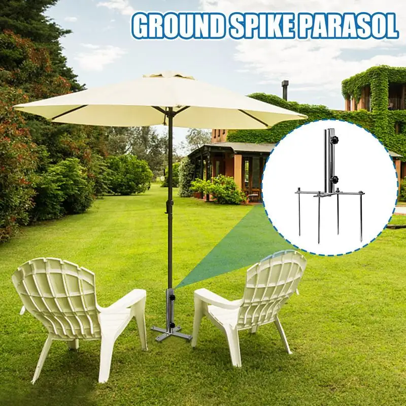 

Sun Umbrella Ground Stake Heavy Duty Metal Ground Stake Removable Patio Umbrella Stand For Beach Lawn Garden