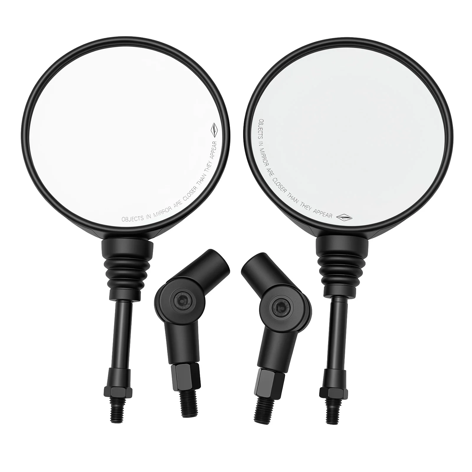 1 Pair Universal Folding Round Motorcycle Side Rearview Mirrors Anti-fall 10mm Bike Rear View Mirror For Scooter E-Bike Safety