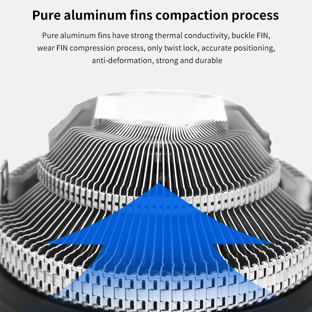 TISHRIC CPU Cooler Fan RGB PWM 3 Pin Computer Case Fan Intel LGA 1700 1200 1150 1151 X79 X99 E5 AMD AM3 AM4 CPU Cooling Fan