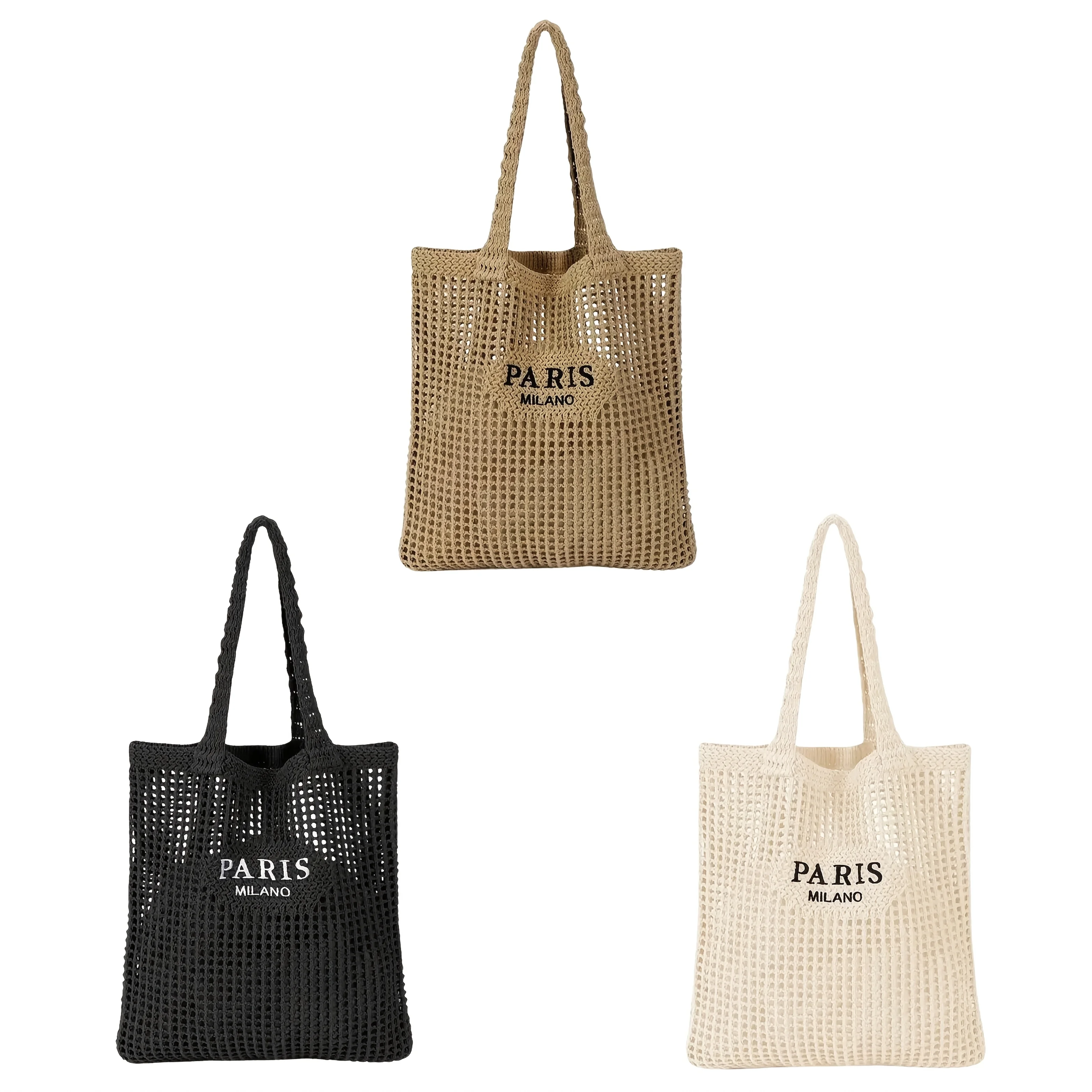 1-peca-bolsa-de-ombro-feminina-de-malha-–-sacola-aberta-com-letras-paris-bolsa-de-praia-e-viagem-respiravel-em-caqui-bege-preto