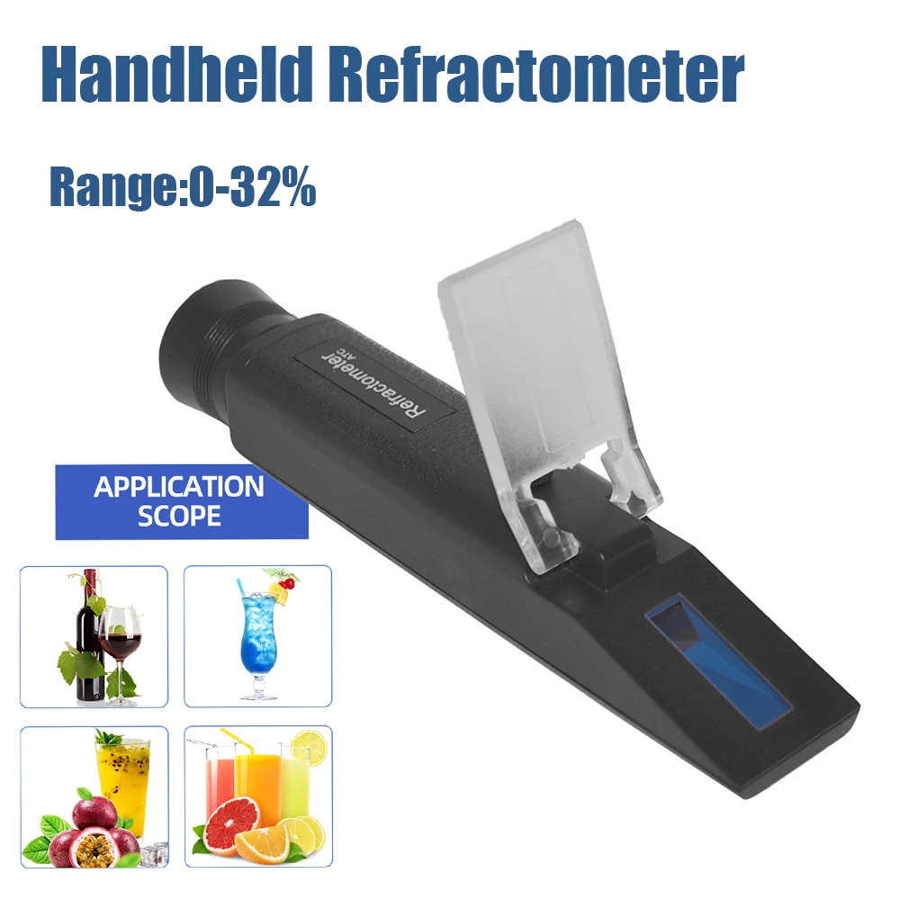 

Handheld Refractometer 0-32% Refractometer Portable Sugar Brix Meter Saccharimeter Cutting Fluid Density Concentration Meter