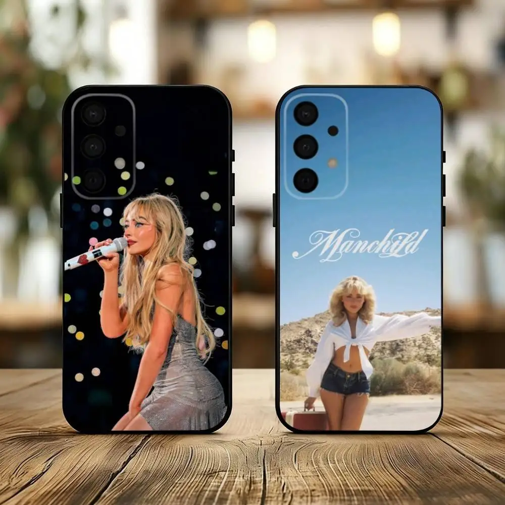 

Singer S-Sabrina C-Carpenter phone Case For Samsung Galaxy A73,A72,A71,A70,A53,A52,A51,Others Soft Black Shell