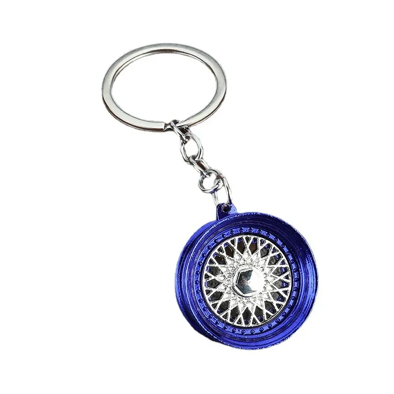 JDM Hot Wheel Rim Keychain 3D Keyring Creative Accessories Racing Wheels Auto Part Model Key Chains for Car Lovers Pendant Gift