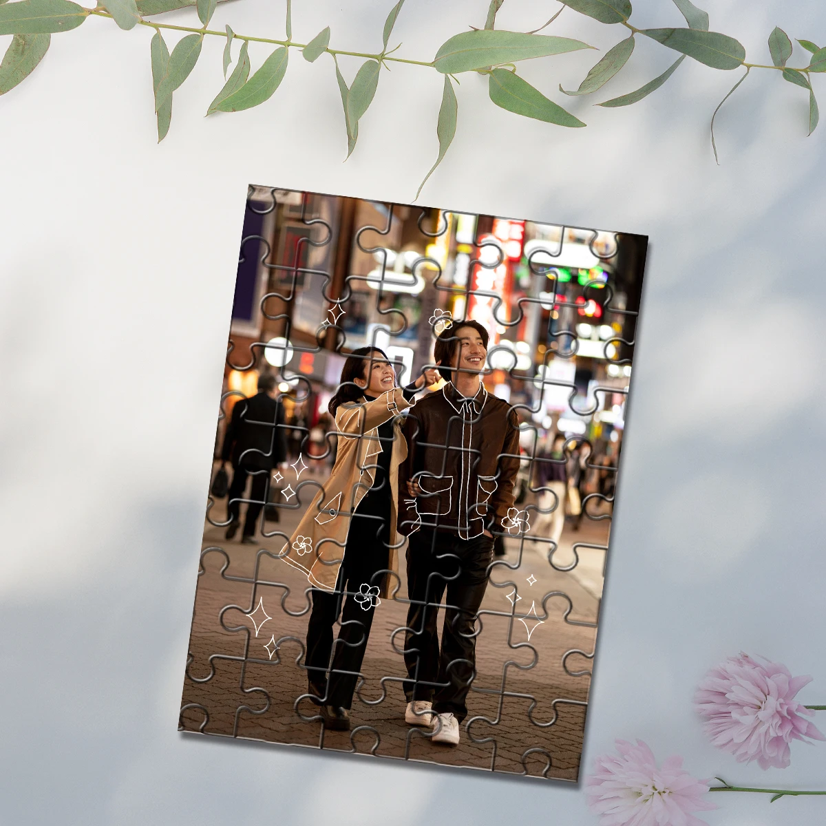 35/300/500/1000 Stück personalisiertes, individuelles Fotopuzzle, Paar-Fotopuzzle, ideale Geschenke für Sie, Ihn, Familie, Freunde, Kinder