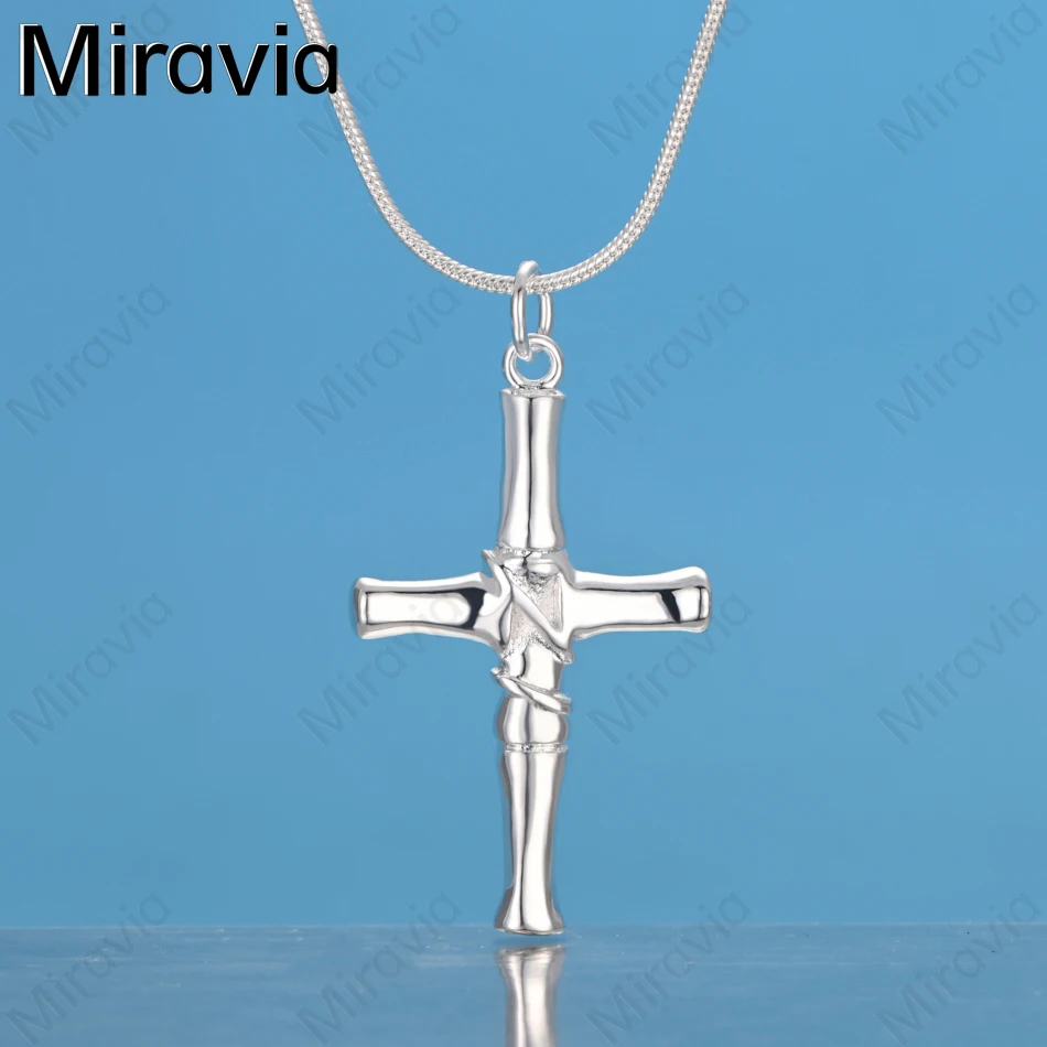 

Ожерелье с подвеской в виде креста из стерлингового серебра 925 пробы Miravia — повседневный аксессуар для женщин, простые и элегантные украшения