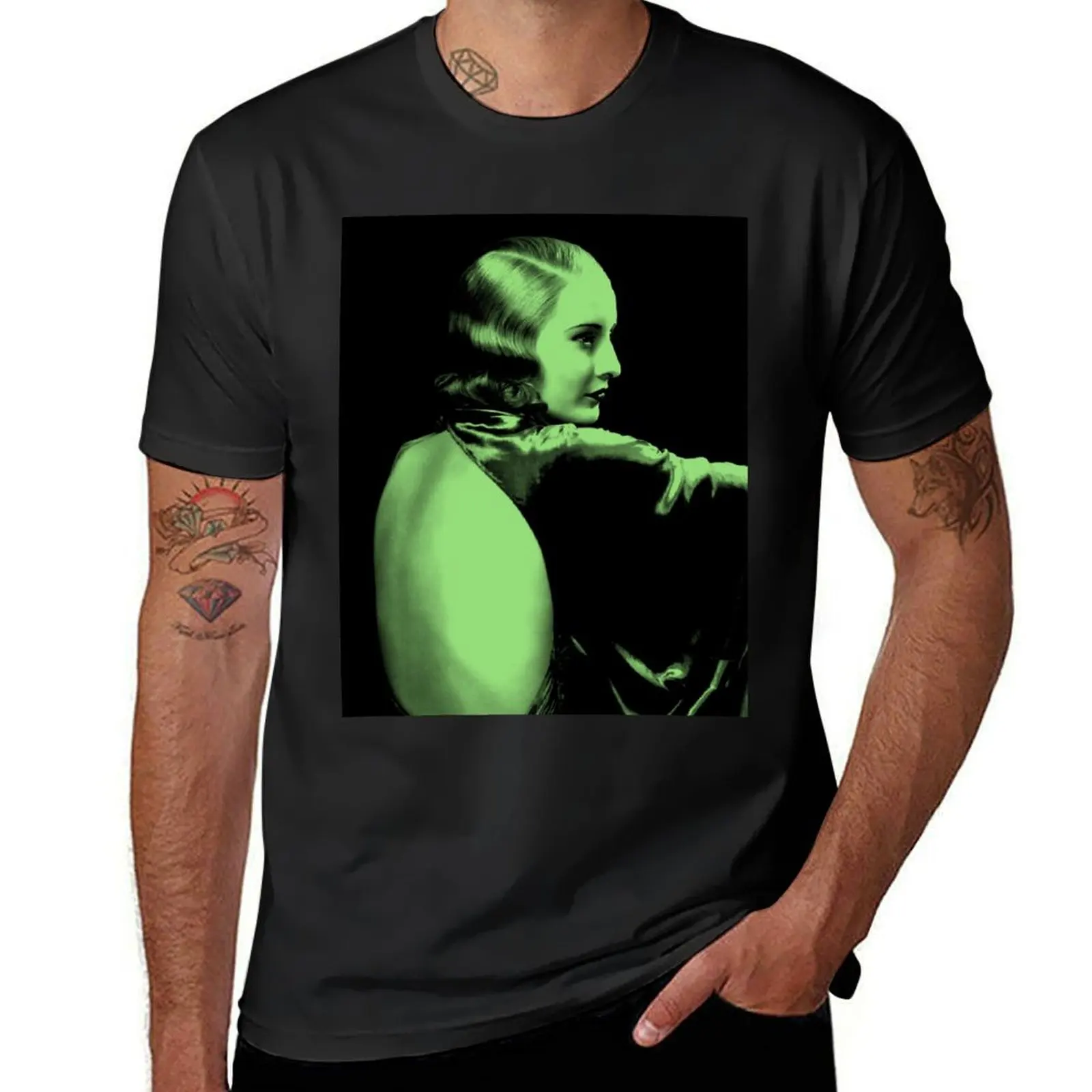 Barbara Stanwyck behind green glass T-Shirt vintage oversized cute tops slim fit t shirts for men