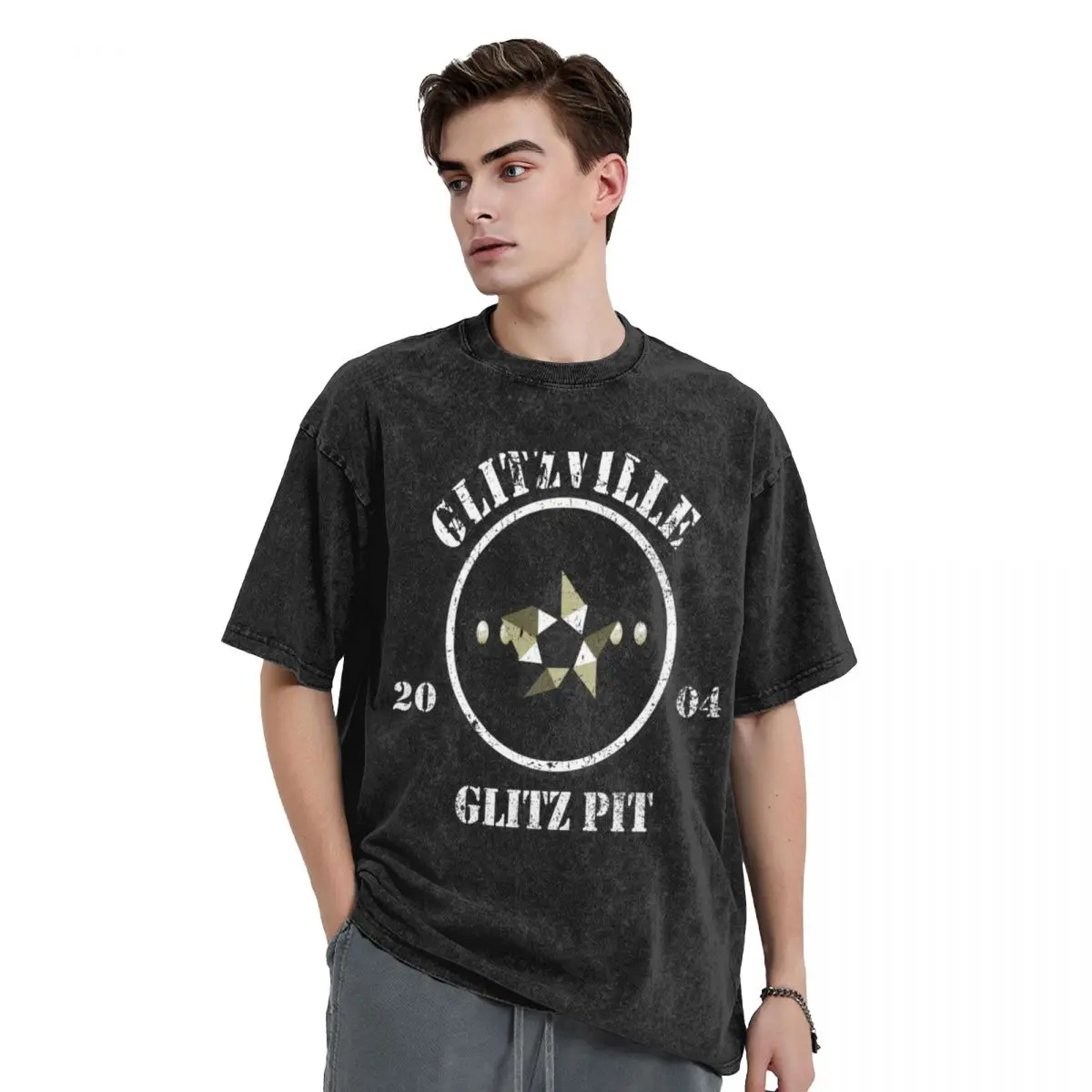 

Glitz Pit T-Shirt vintage t shirts heavyweights baggy shirts Men's cotton t-shirt