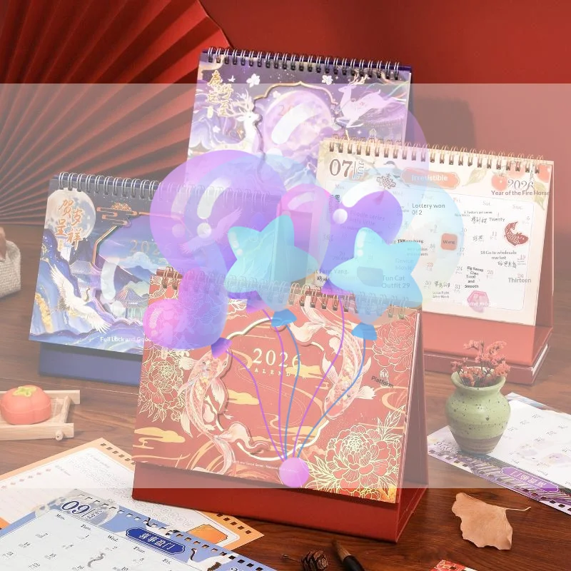 

2026 New Desk Calendar Retro Chinese Large Desktop Calendar Annual To Do List Monthly Daily Calendar Planner Time Manegement