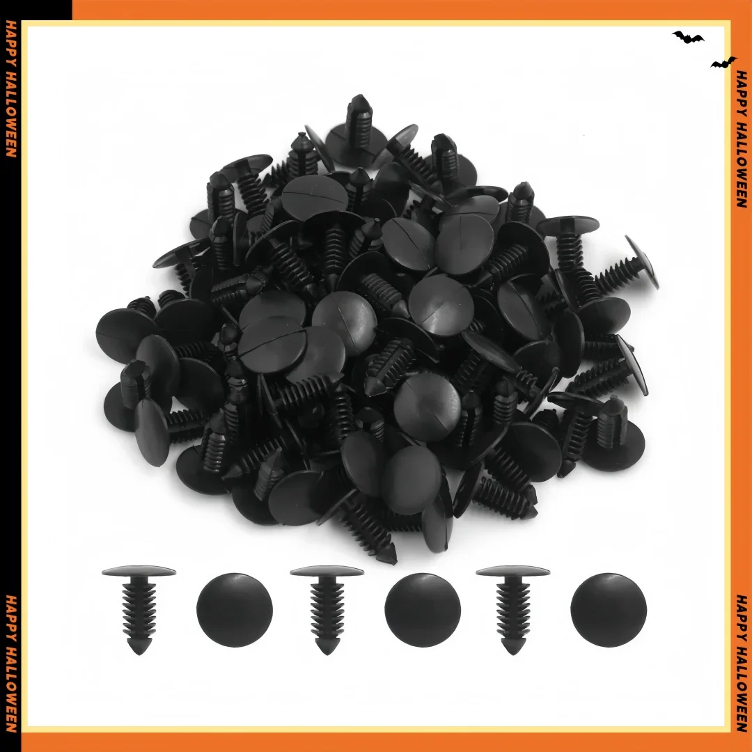 200 قطعة سيارة البلاستيك تقليم التمهيد المسامير دفع كليب السحابة ، 6.4 مللي متر ثقب دفع التجنيب الوفير الحاجز درع كليب