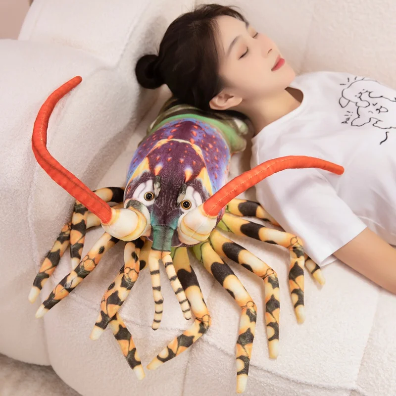 55/78 センチメートルリアルな巨大なオーストラリアのロブスターぬいぐるみ枕長い触手爬虫類ぬいぐるみ家の装飾のギフト子供のための