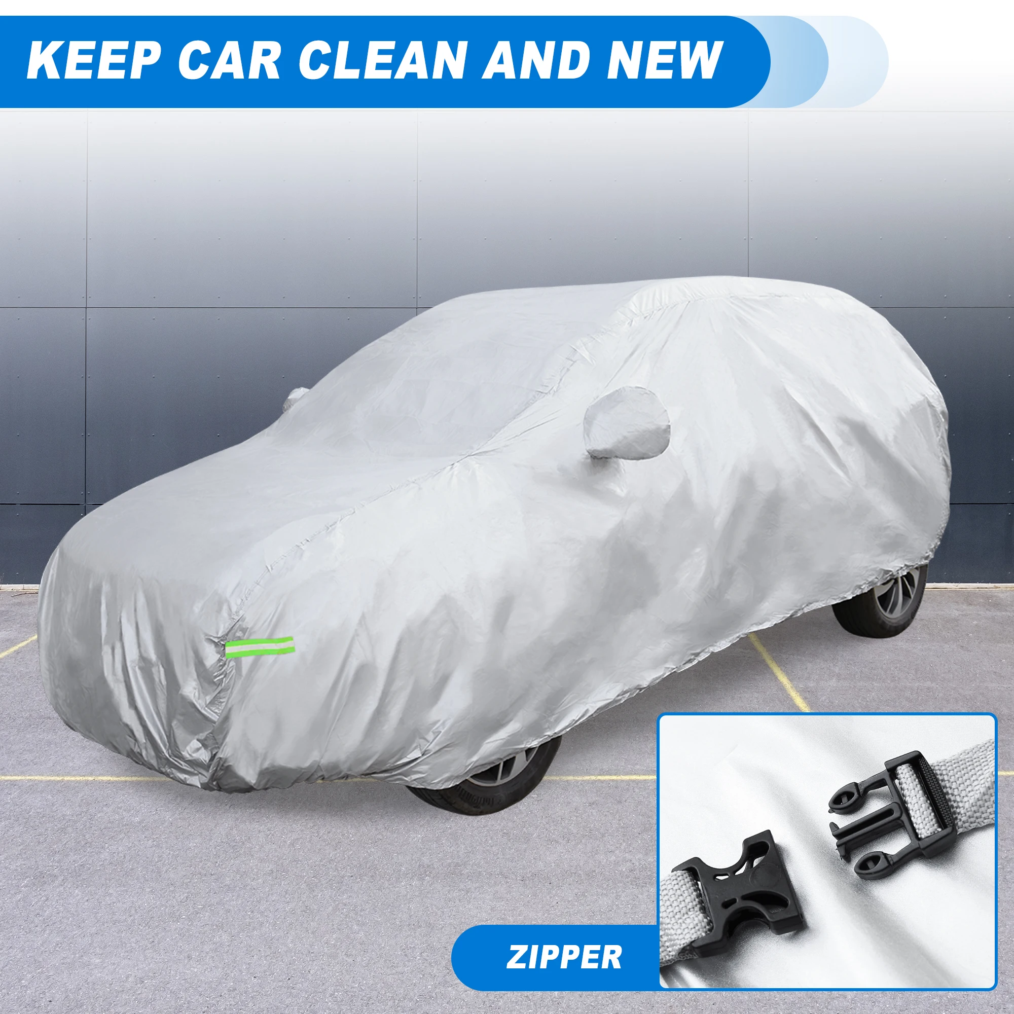 

UXCELL Waterproof Car Cover All Weather Protection Full Exterior Cover Windproof Straps Universal for SUV 480x190x180cm