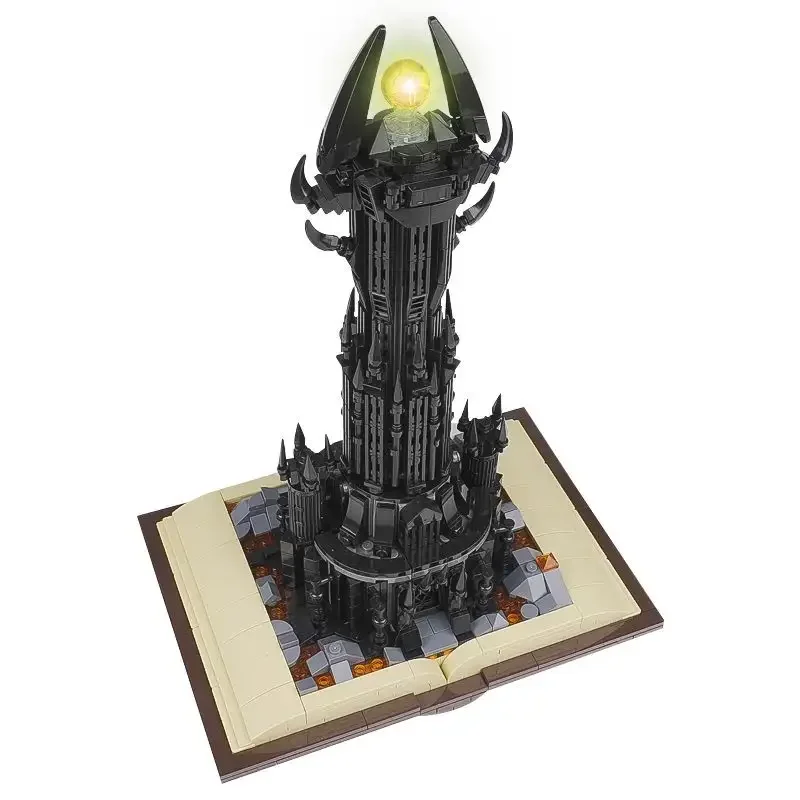 

969pcs Black Tower Magic Book Building Set with Lighted Dark Magic Castle DIY Decorative Holiday Gift