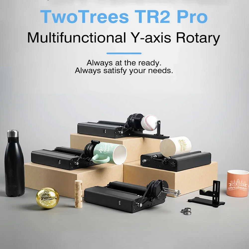 For Twotrees TR2 PRO One Axis Y-axis Rotary Roller Laser Engraver Attachment Use for Column Cylinder Bottle Cans Engraving