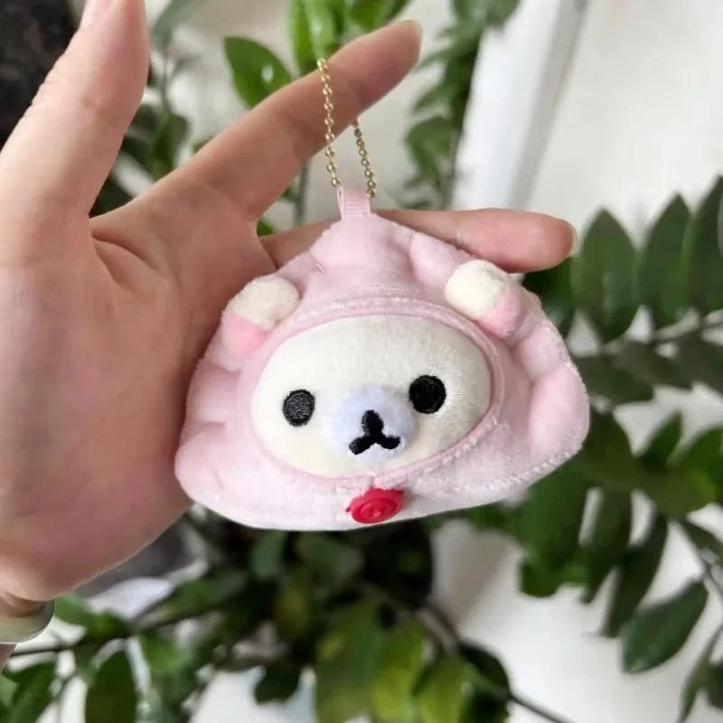 Nuevo Kawaii Rilakkuma mochila colgante de juguete de peluche Dumpling Anime muñeca de dibujos animados llavero periférico creativo niños regalo de Navidad