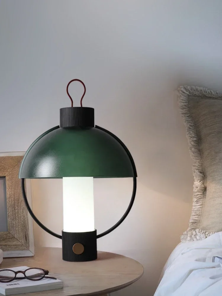 Creative Living Room Bedside Bedroom Study Designer Dark Green Glass Lamp