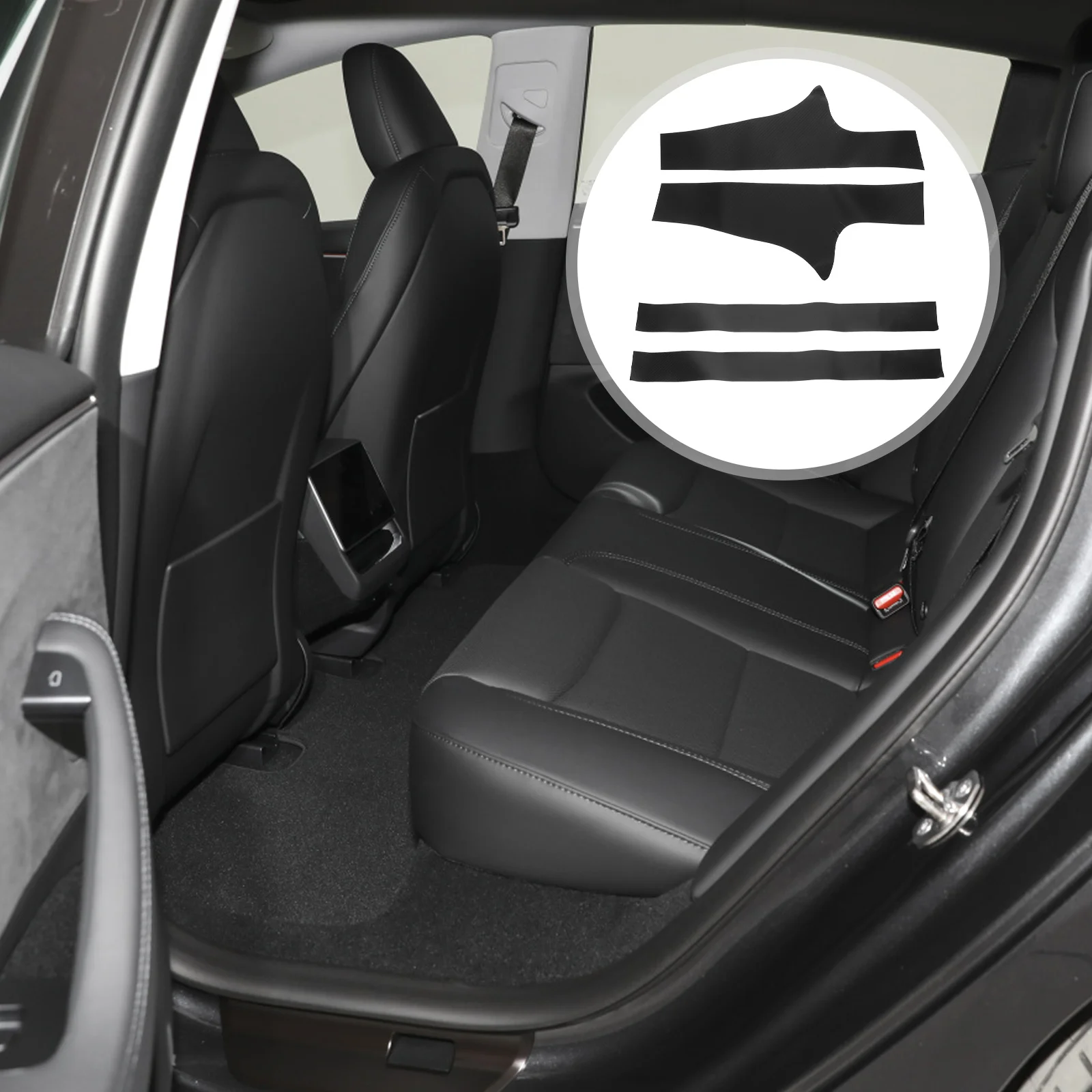 

4 Pcs Carbon Fiber Door Sill Guard Protectors Edge Guards Plate Accessory Auto Scratch Protection for