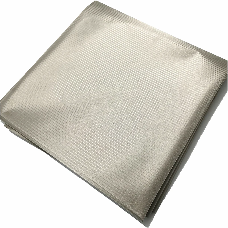 Rolled-up Military Grade 5G EMF RF Blocking Faraday Fabric for Radiation Shielding Effectiveness Hard Plaid Copper Cloth