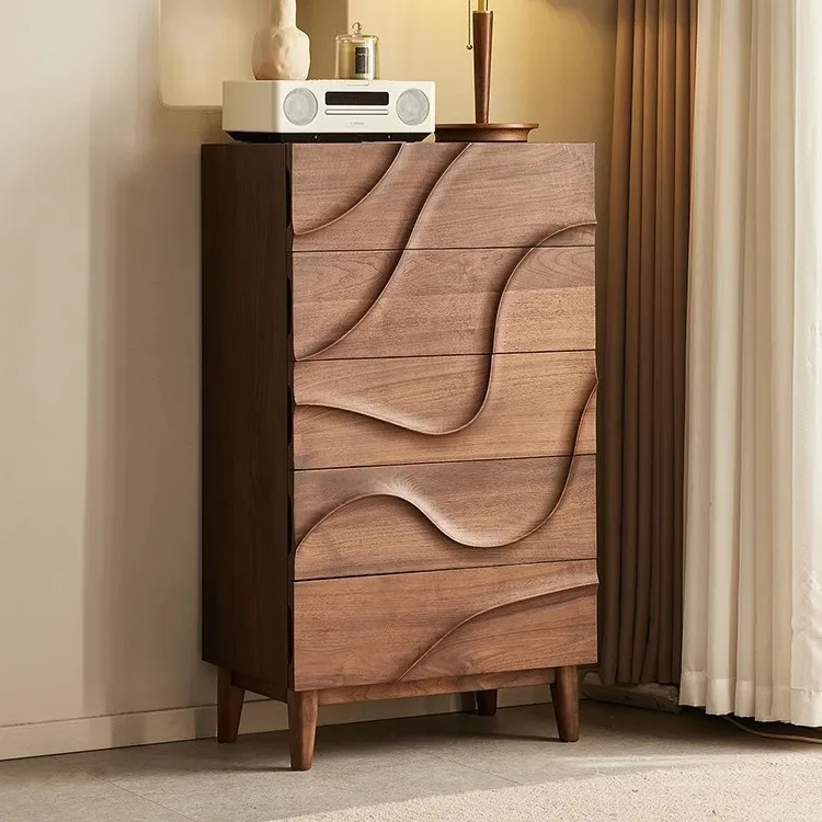 

North America, black walnut, chest of drawers, Nordic, simple, cherry wood, chest of drawers, household, bedside cabinet