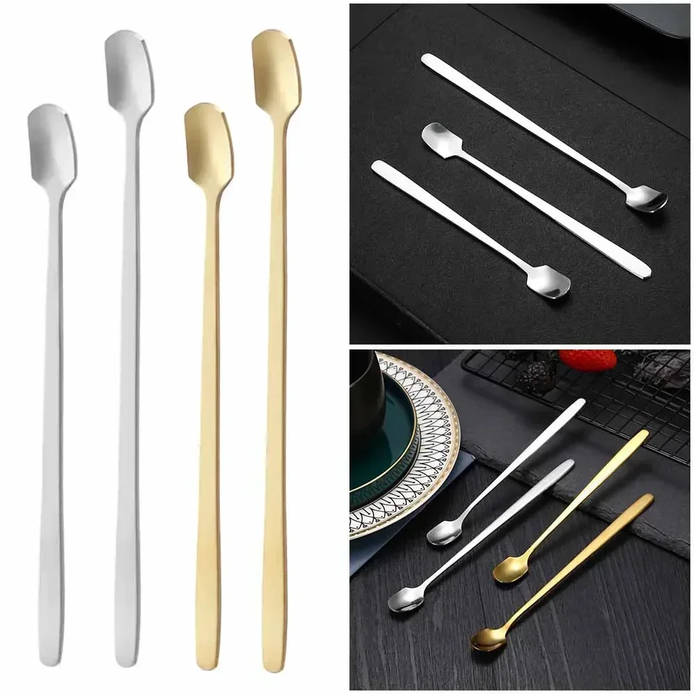1pc cucchiaio da caffè in acciaio inox agitatori da caffè cucchiaio da latte cucchiaino da tè per bar tè manico lungo pezzi di ricambio da cucina per uso domestico