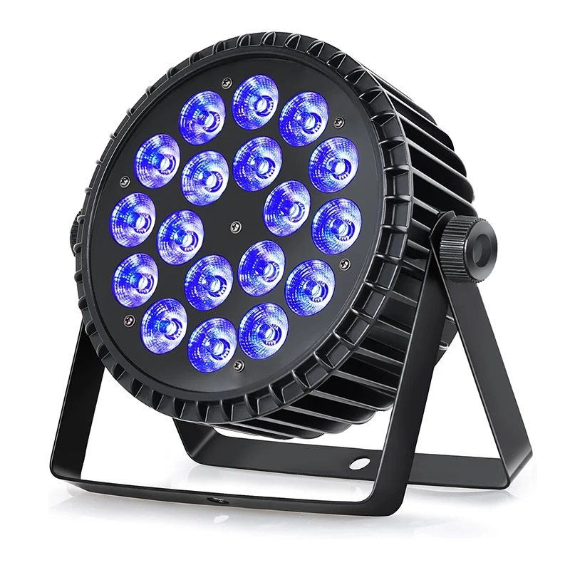 Stage Flat Light 18x18w LED Par RGBWA UV 6in1 DJ Stage Light Aluminum Material Suitable For Wedding Church Banquet Hall bar Disc