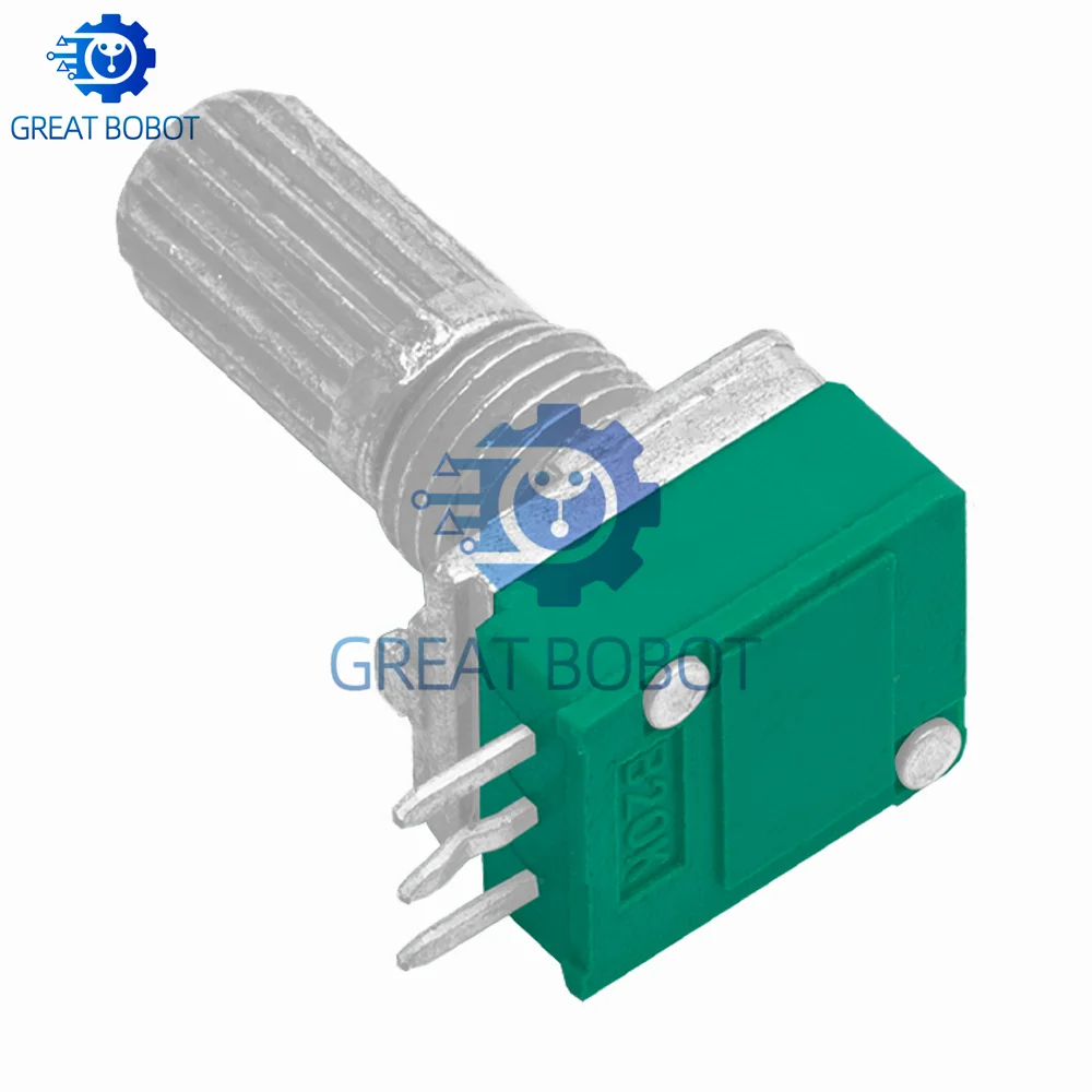 RK097N 3-Pin Sealed Potentiometer 5K to 500K Ohm 15mm Shaft with Switch Audio Amplifier Potentiometer