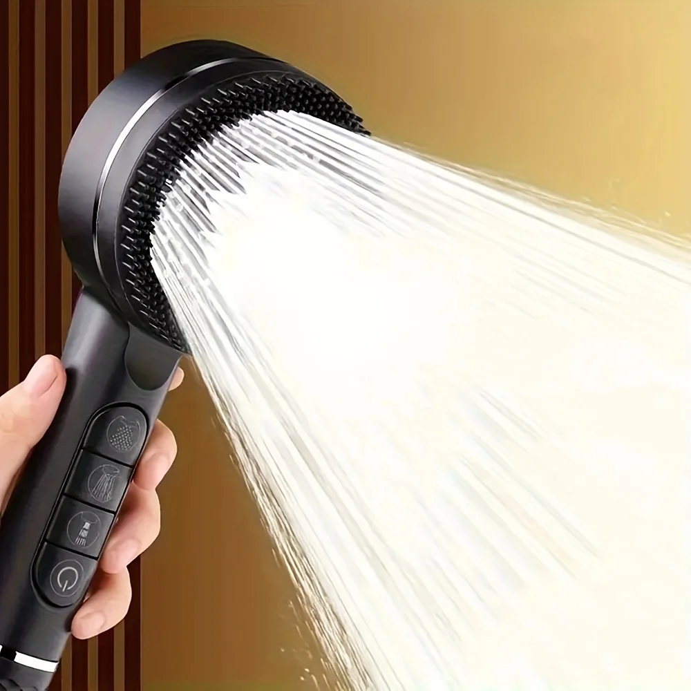 4 Mode High Pressure Pressurized  Water Shower Head Massage Showerhead with Filter Handheld Shower Mixer Bathroom Accessories